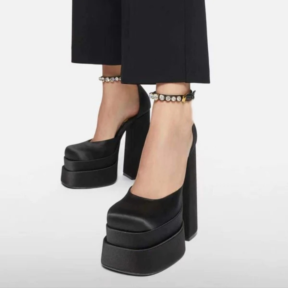Satin Platform Heels